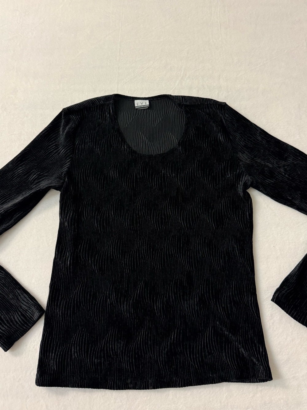 E.Y.E 90s Vintage Long-Sleeve Textured Scoop Neck Top Whimsigoth Size Large